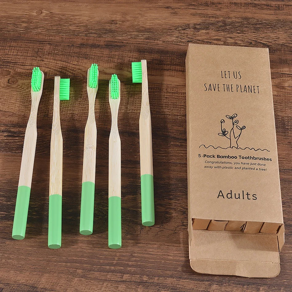 5 Pack Bamboo Toothbrush