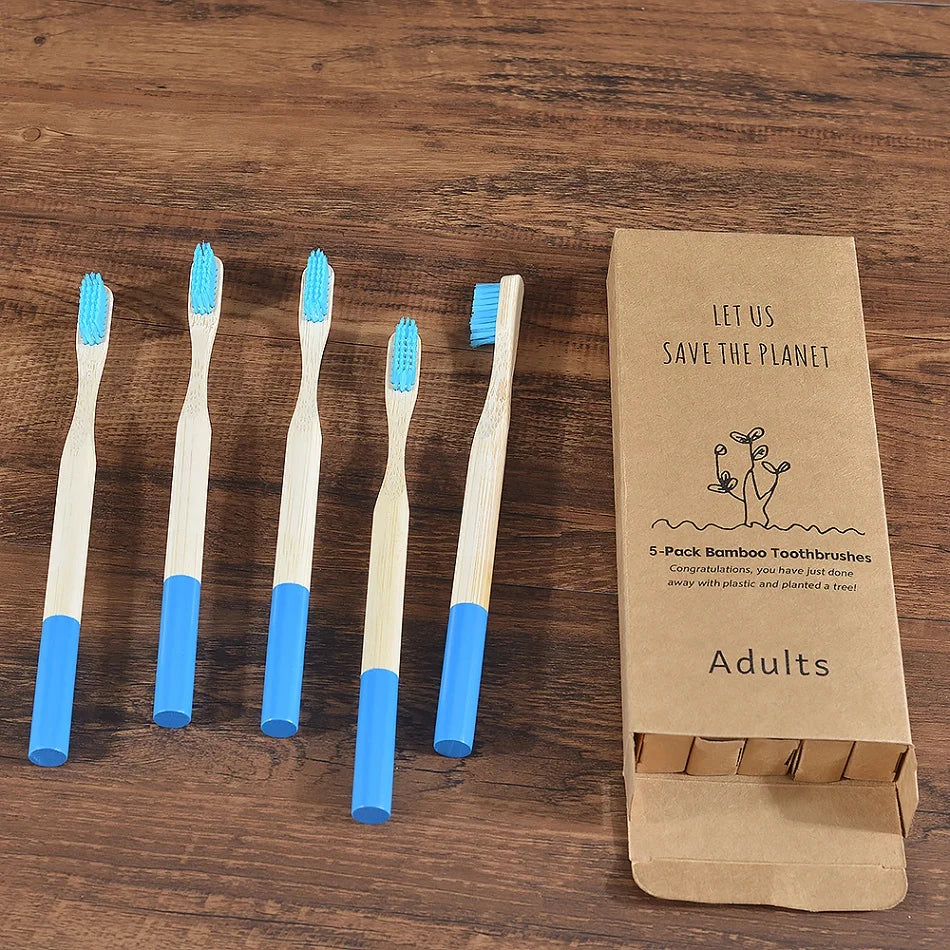 5 Pack Bamboo Toothbrush