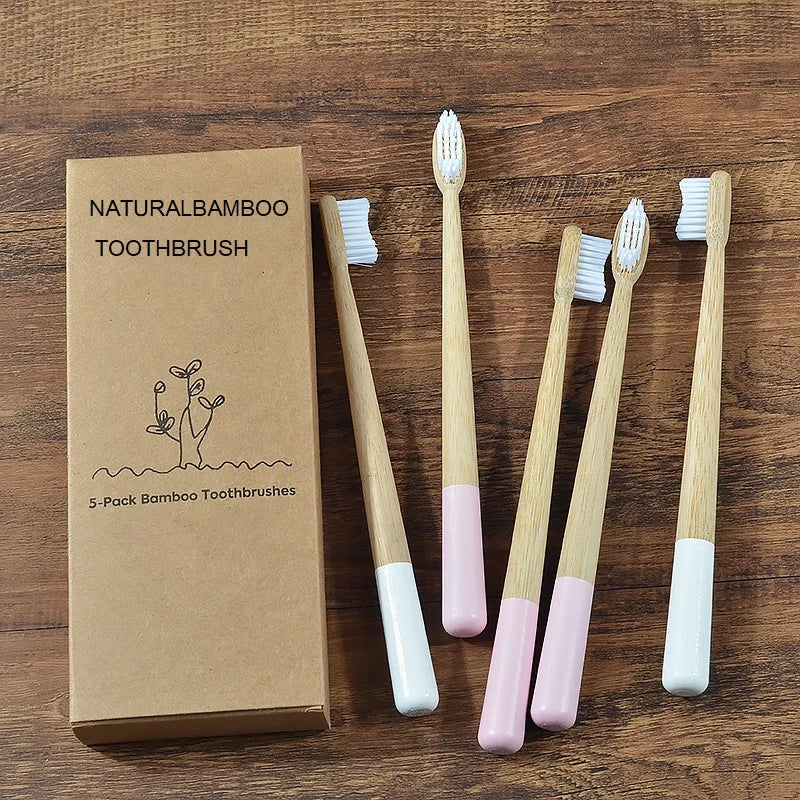 5 Pack Bamboo Toothbrush