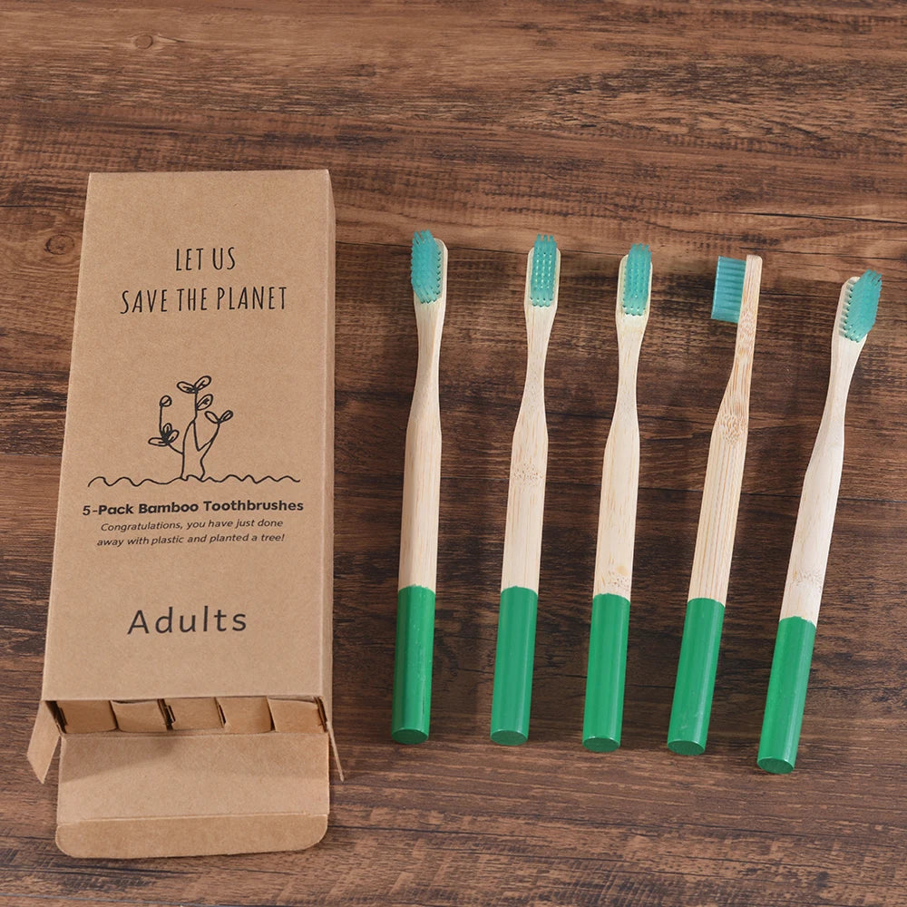 5 Pack Bamboo Toothbrush