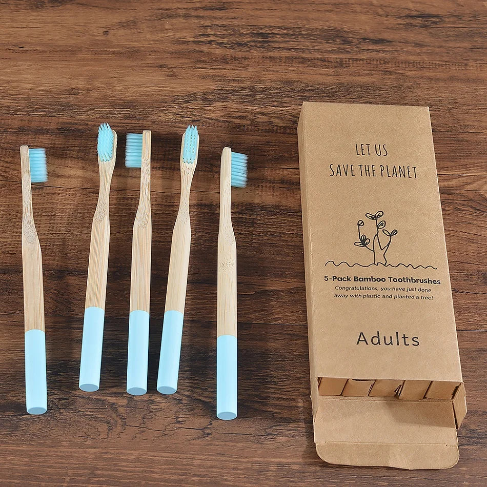 5 Pack Bamboo Toothbrush