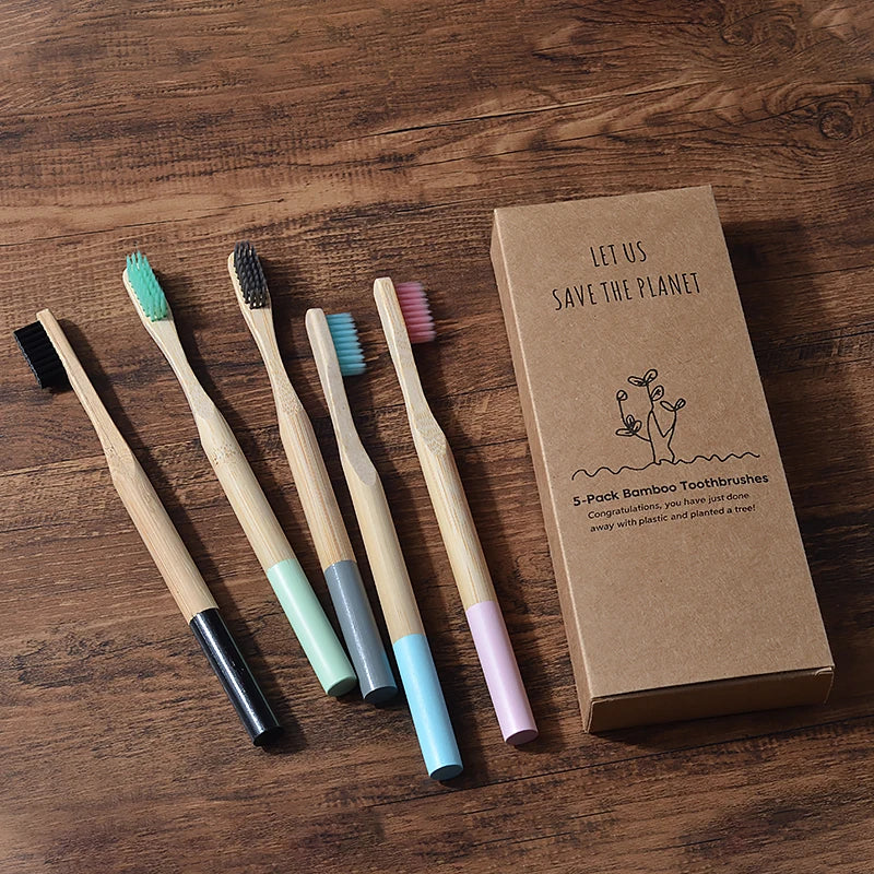 5 Pack Bamboo Toothbrush