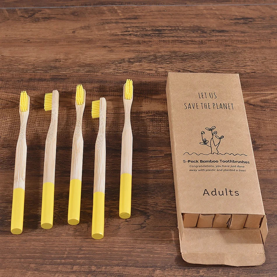 5 Pack Bamboo Toothbrush